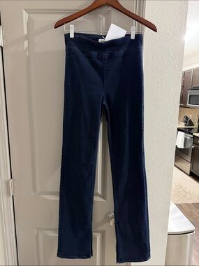 Pistola Colleen high rise dark wash split hem straight pull on jeans XS 0 2